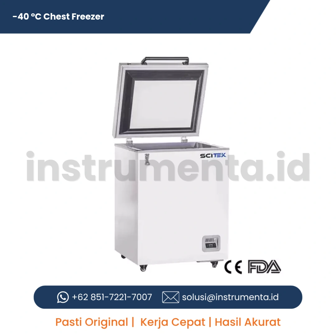 Chest Freezer Laboratorium Scitek -40 Derajat Celcius Freestanding Lemari Pembeku Suhu Ultra Rendah Deep Freezer Sampel Medis